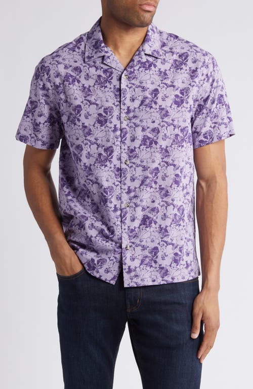 Travismathew Phoning In Floral Camp Shirt In Imperial