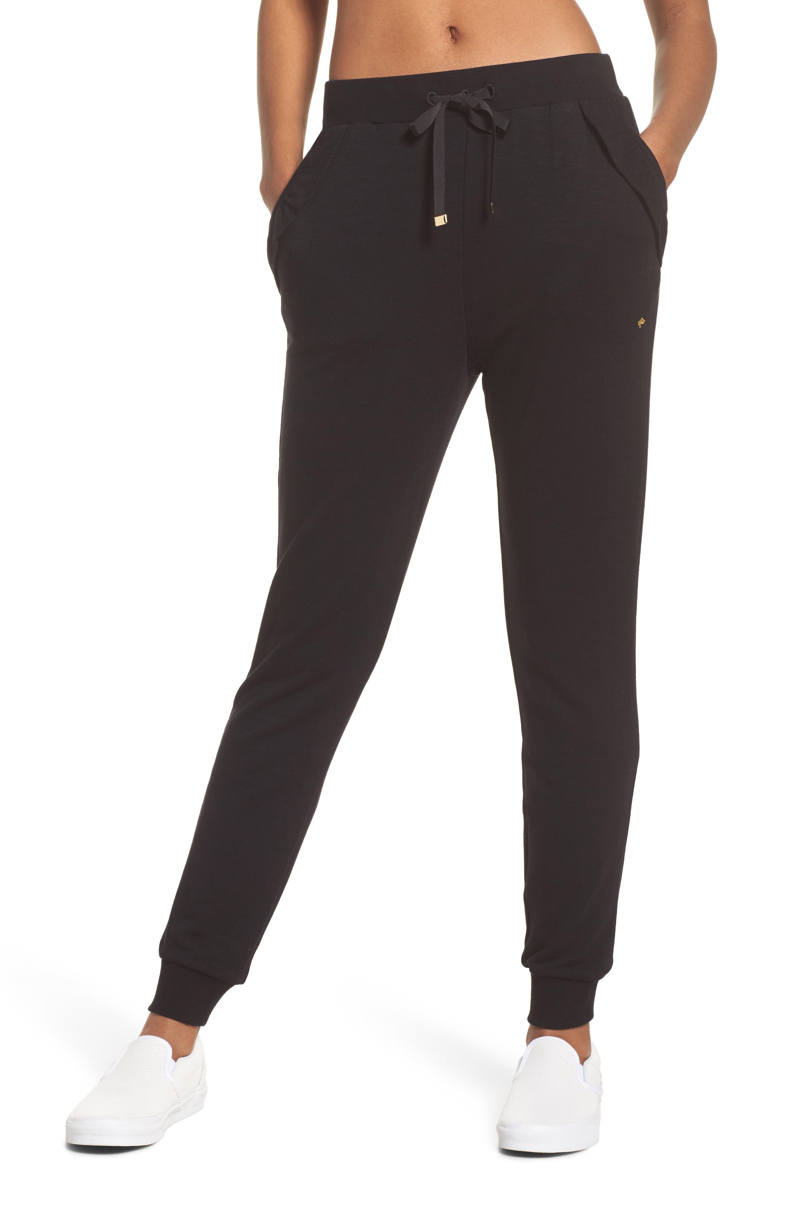 Kate Spade New York Ruffle Sweatpants, Black