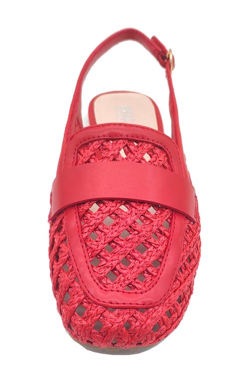 Reaction Kenneth Cole Enrica Raffia Slingback Flat In Red Raffia