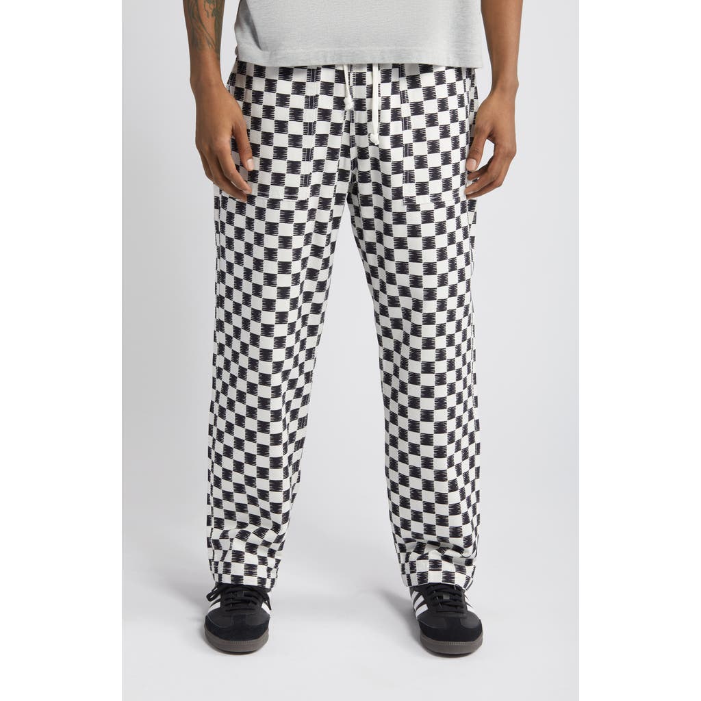 Service Works Checkerboard Organic Cotton Canvas Chef Pants In Black