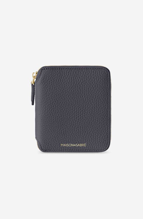 Maison De Sabre Maison De Sabré Small Leather Zip Around Wallet In Graphite Sky