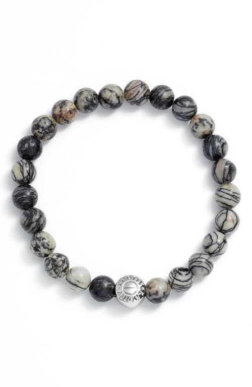 Knotty Tessa Gemstone Beaded Bracelet in Black Silkstone