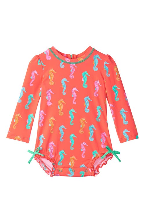 Hatley Painted Seahorse Long Sleeve One-Piece Rashguard Swimsuit Dubarry at Nordstrom,