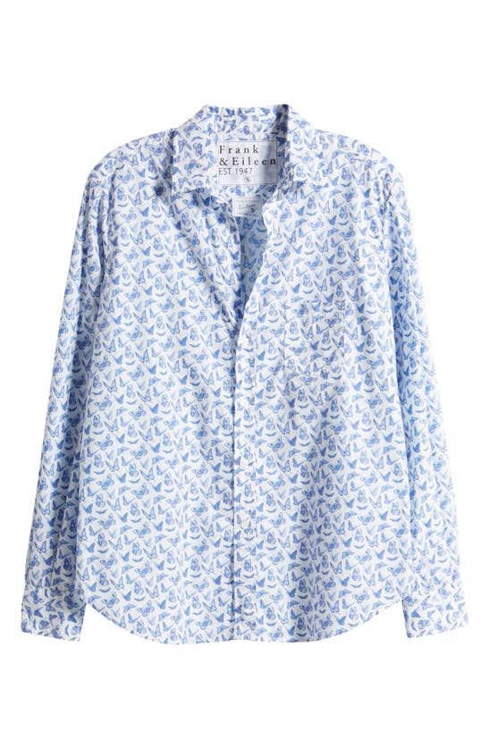 Shop Frank & Eileen Eileen Relaxed Button-up Shirt In Blue Butterflies