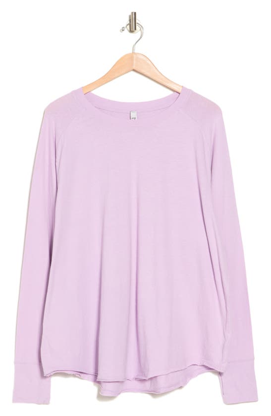 Shop Z By Zella Vintage Washed Relaxed Long Sleeve Tee In Purple Bloom