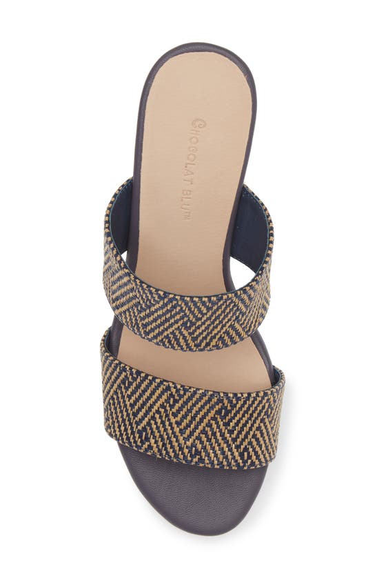 Chocolat Blu Celine Sandal In Blue Combo Raffia