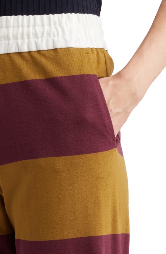 Shop Dries Van Noten Block Stripe Cotton Sweatpants In Mustard 203
