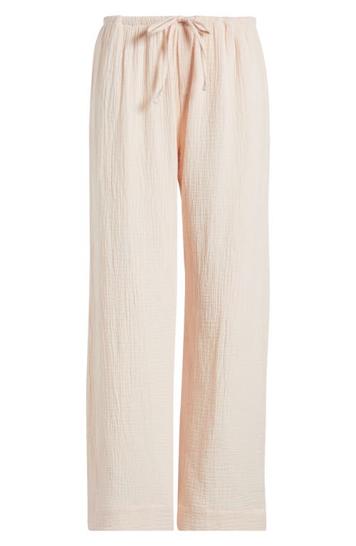 Papinelle Ashley Textured Cotton Wide Leg Pajama Pants In Shell