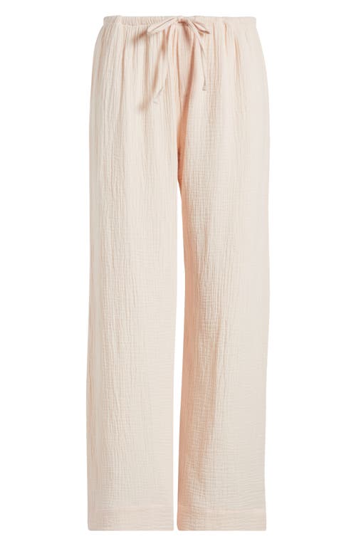 PAPINELLE PAPINELLE ASHLEY TEXTURED COTTON WIDE LEG PAJAMA PANTS