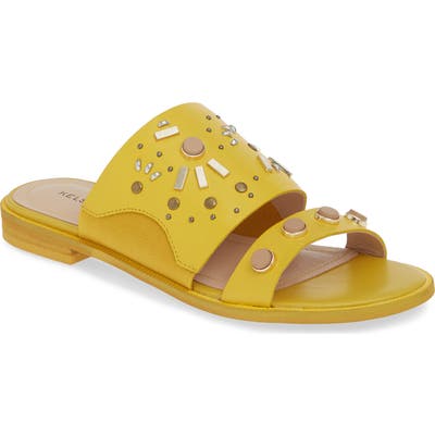 Kelsi Dagger Brooklyn Raven Embellished Slide Sandal, Yellow