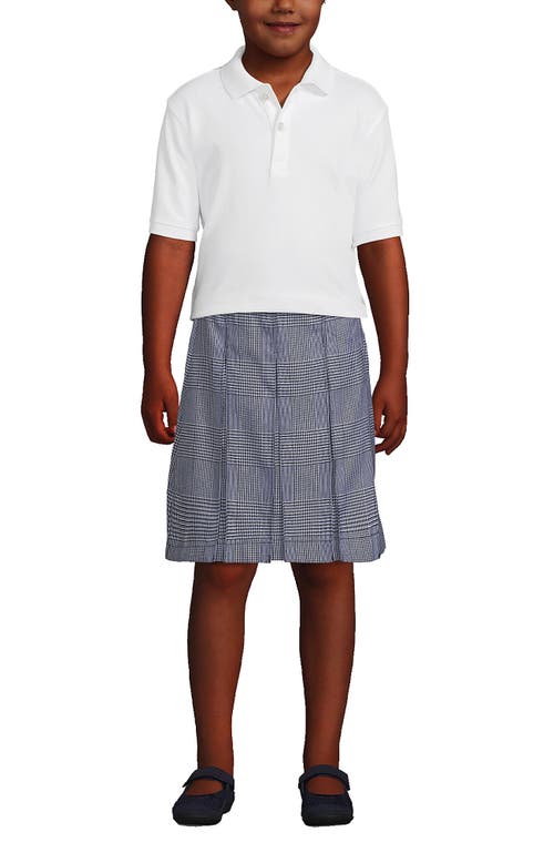 Lands' End School Uniform Kids Short Sleeve Interlock Polo Shirt In White