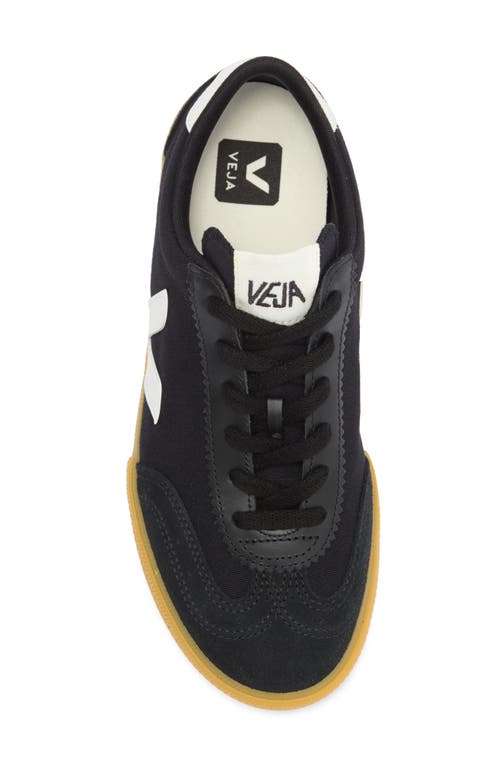 Shop Veja Volley Canvas Sneaker In Black/white/natural