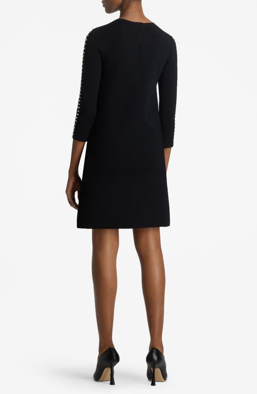 Shop St John St. John Collection Embellished Milano Knit Dress In Black