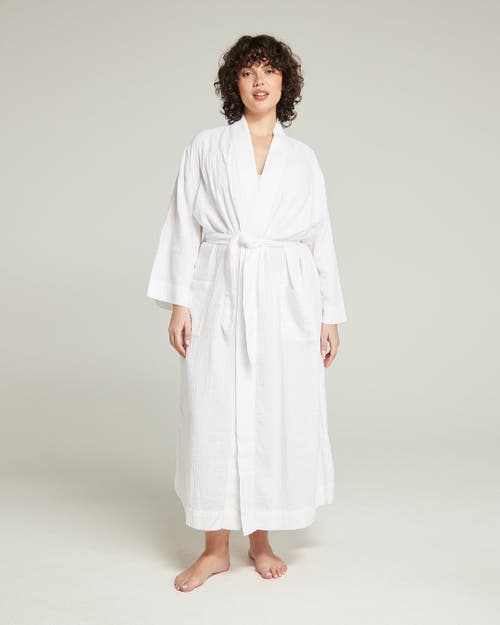 Nudea The Classic Belted Robe In Cotton White