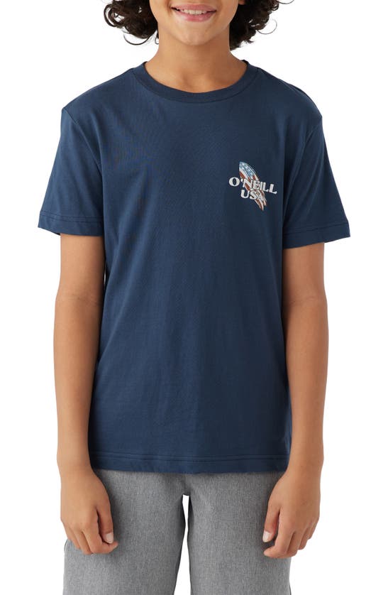 Shop O'neill Kids' Independence Graphic T-shirt In Navy