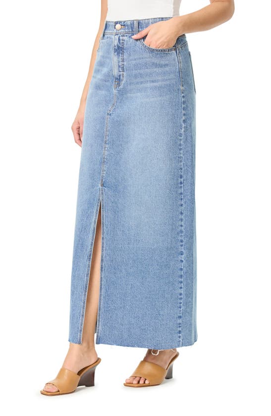 Shop Curve Appeal Premium Denim Maxi Skirt In Capri