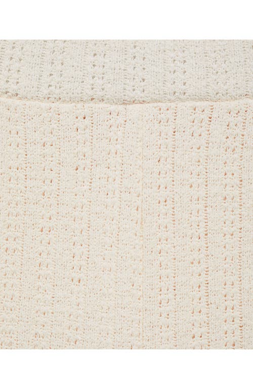 Mango Open Stitch Sweater Pants In Ecru