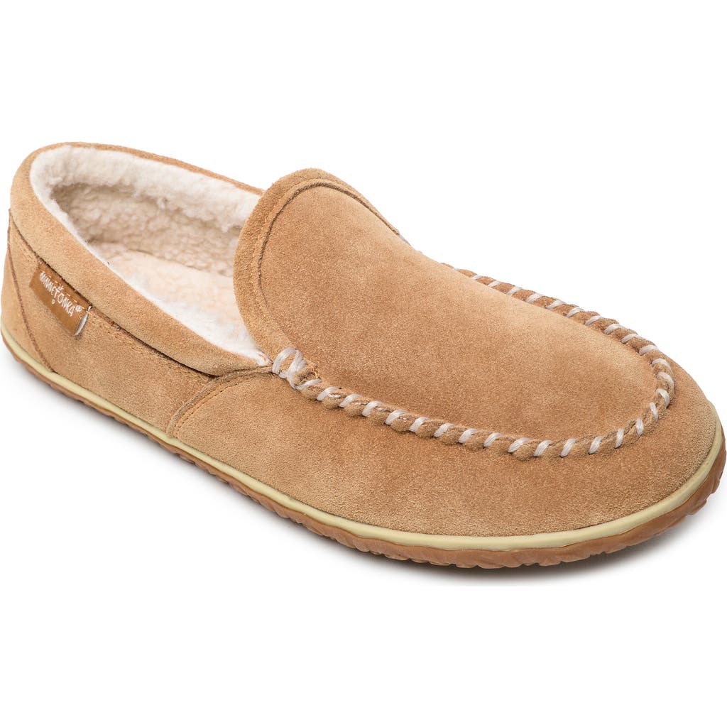 Minnetonka Tilden Faux Shearling Lined Slipper In Cinnamon