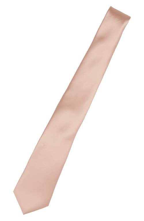 Shop Brooklyn Brigade Solid Satin X-long Tie In Pale Blush