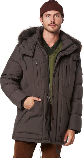 Andrew Marc Tremont Water Resistant Down Quilted Parka with Faux