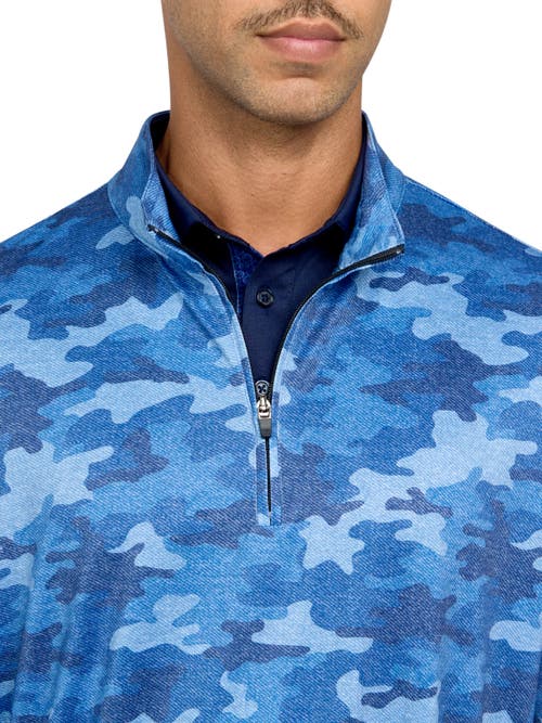 Construct Con.struct Camo Print Performance Quarter Zip In Navy/blue