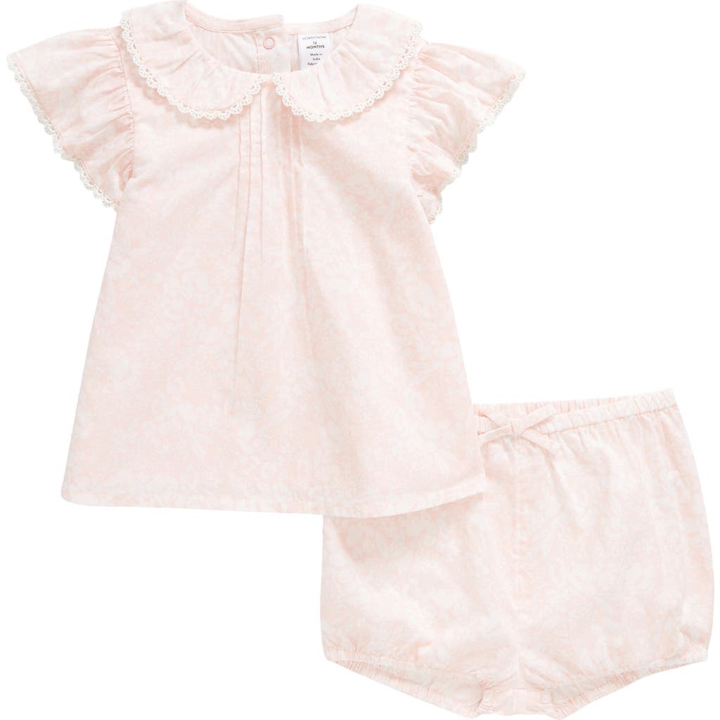 Nordstrom Flutter Top & Bloomers Set In Pink Lotus Flower Power