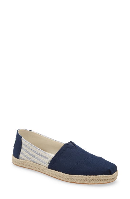 Toms Alpargata Rope Espadrille In Navy Cotton