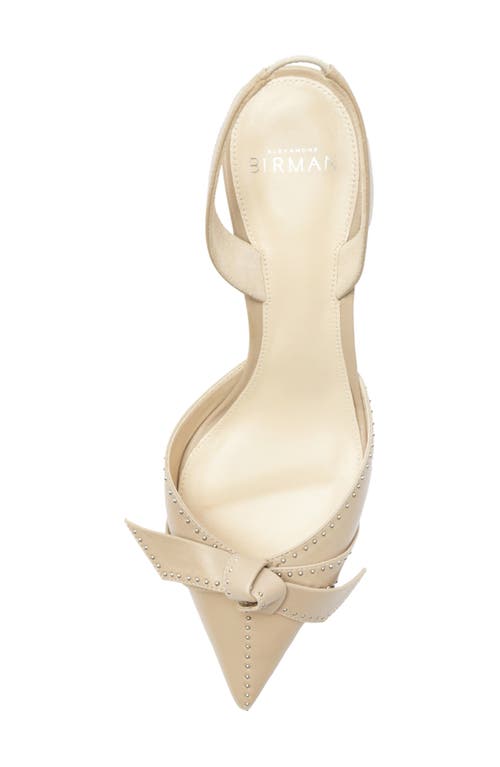 Alexandre Birman Clarita Bell Stud Pointed Toe Slingback Pump In Semolina