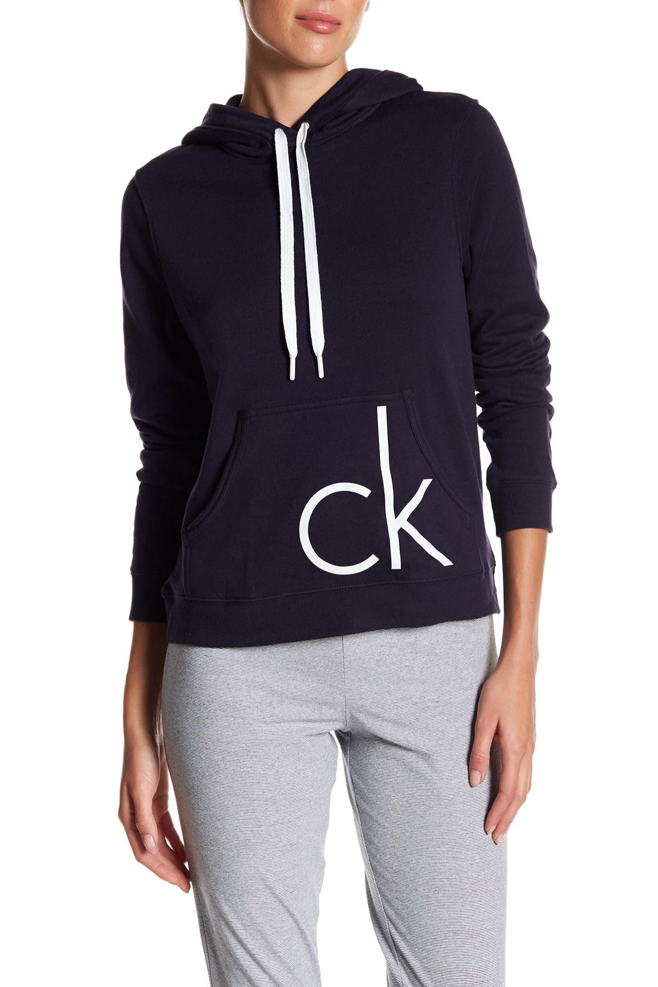 Calvin Klein | Two-Tone Logo Pullover Hoodie | Nordstrom Rack