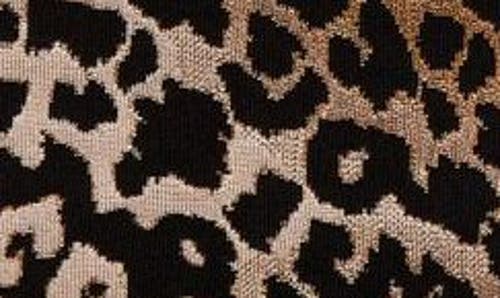 Shop St John St. John Collection Leopard Jacquard Long Sleeve Body-con Knit Dress In Camel/black Multi