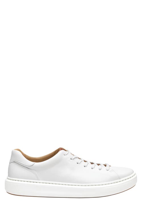 Johnston & Murphy Anders Sneaker In White Full Grain