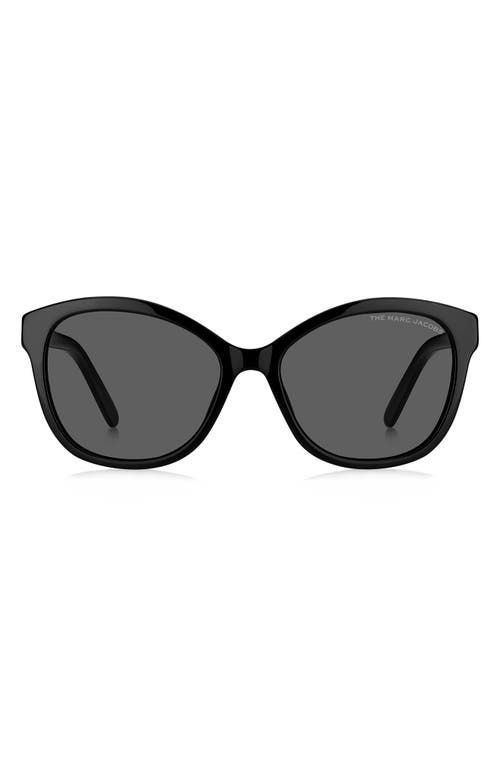 Marc Jacobs 55mm Round Sunglasses in Black /Grey