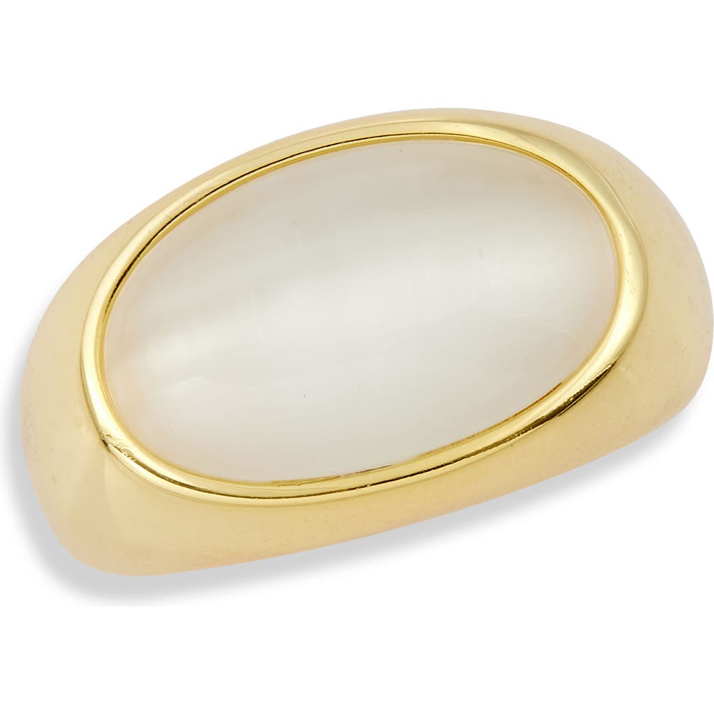 Savvy Cie Jewels Moonstone Dome Ring In Gold