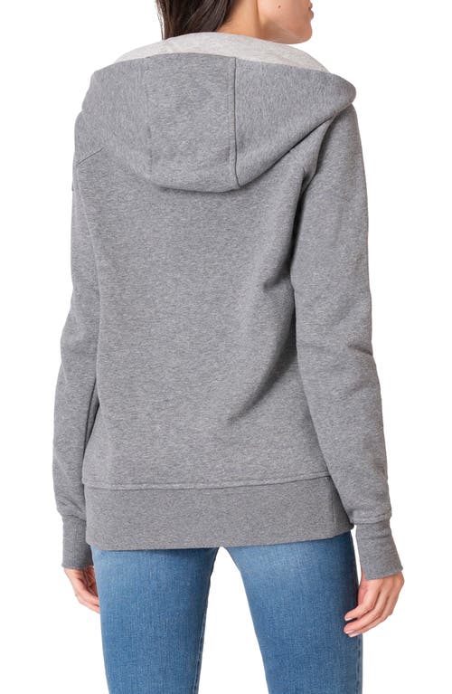 Shop Seraphine 3-in-1 Maternity Zip Hoodie In Dark Grey