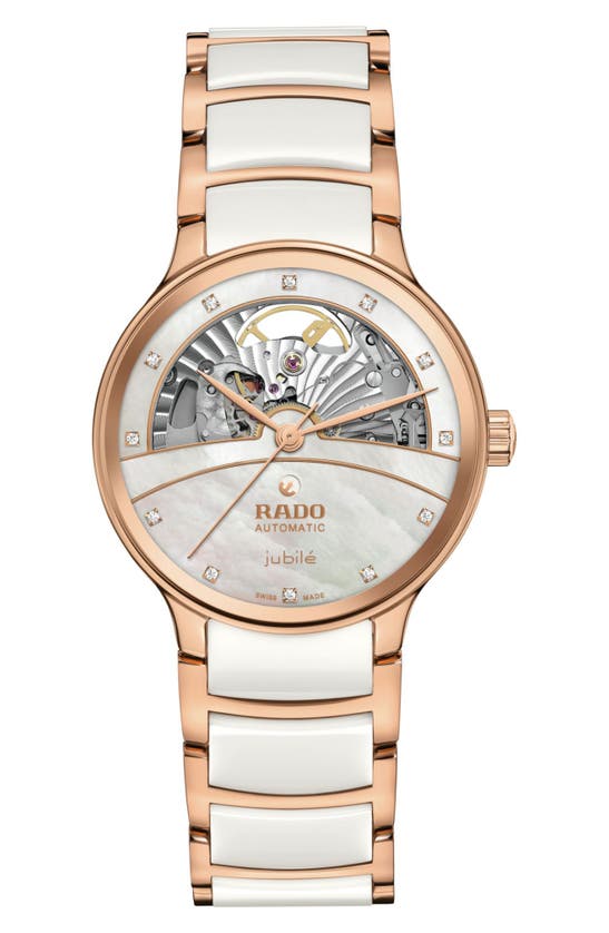 Rado Centrix Open Heart Automatic Watch, 35mm In White