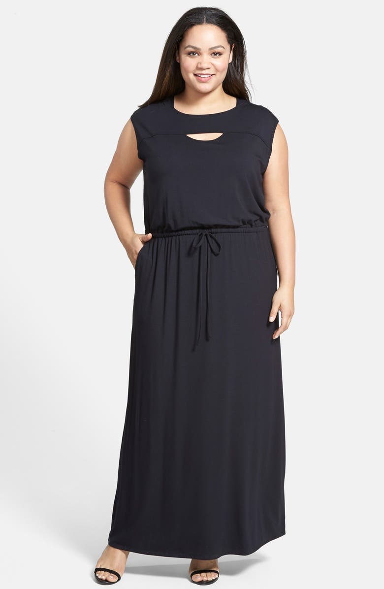 Sejour Cutout Detail Jersey Maxi Dress (Plus Size) | Nordstrom