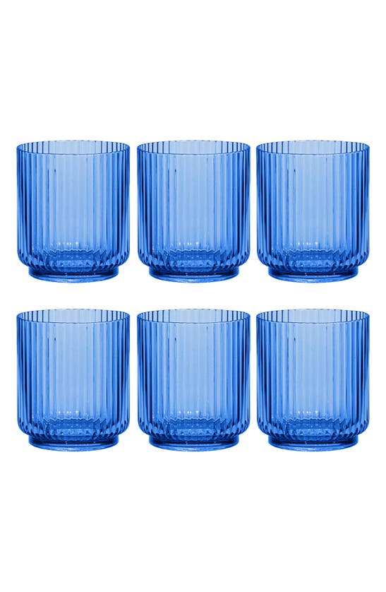 Tarhong Mesa Set Of 6 15-ounce Drinking Glasses In Blue