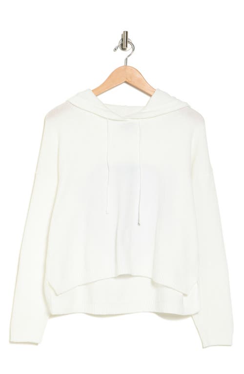 Shop Sweet Romeo Heart Crop Hooded Sweater In White/char