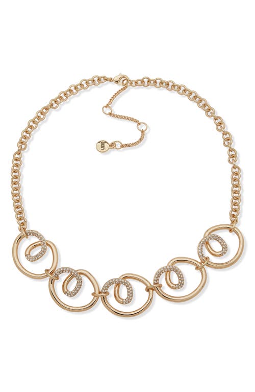 Shop Dkny Aubrey Twist Necklace In Gold/crystal