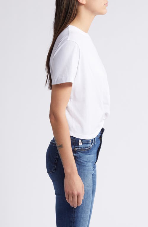 Shop Ag Ciara Twist Hem Cotton T-shirt In True White