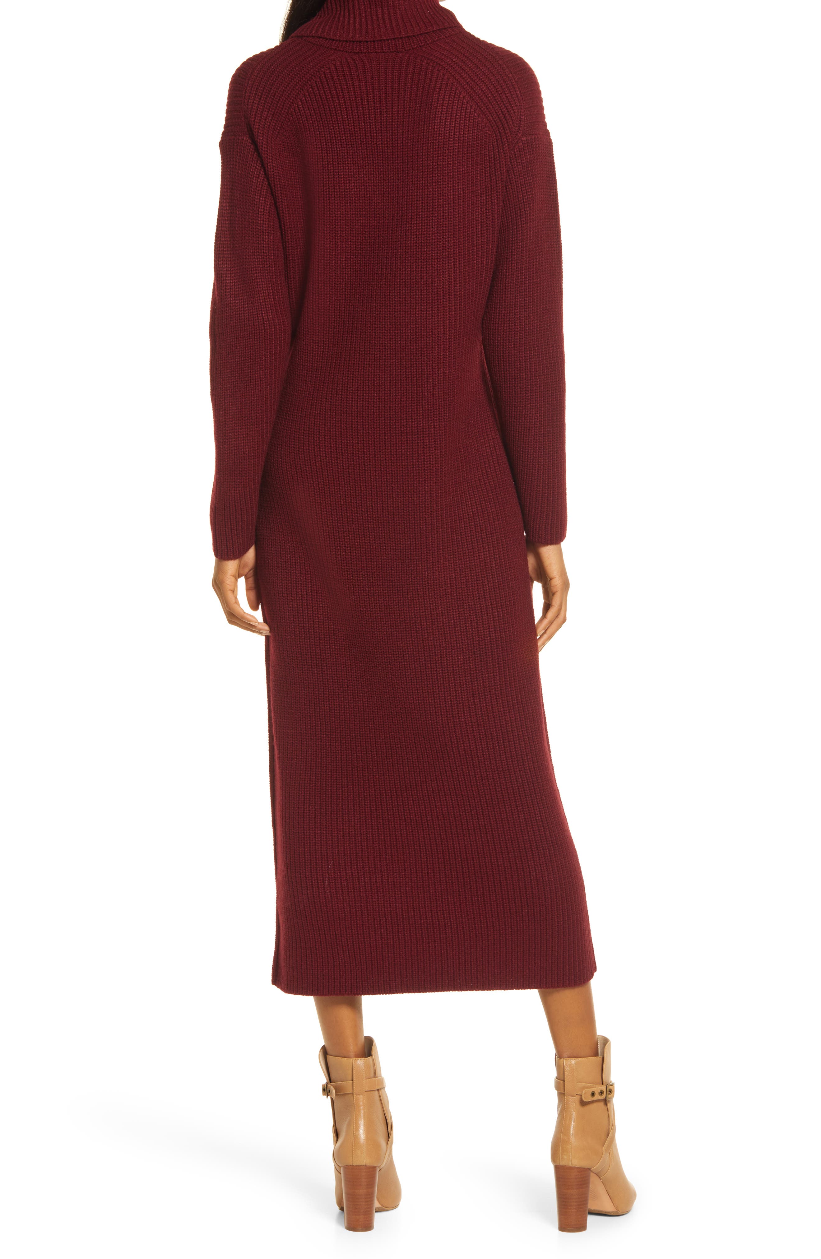 rust colored sweater dress
