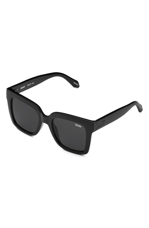 Shop Quay Icy 52mm Square Polarized Sunglasses In Black/black Polarized