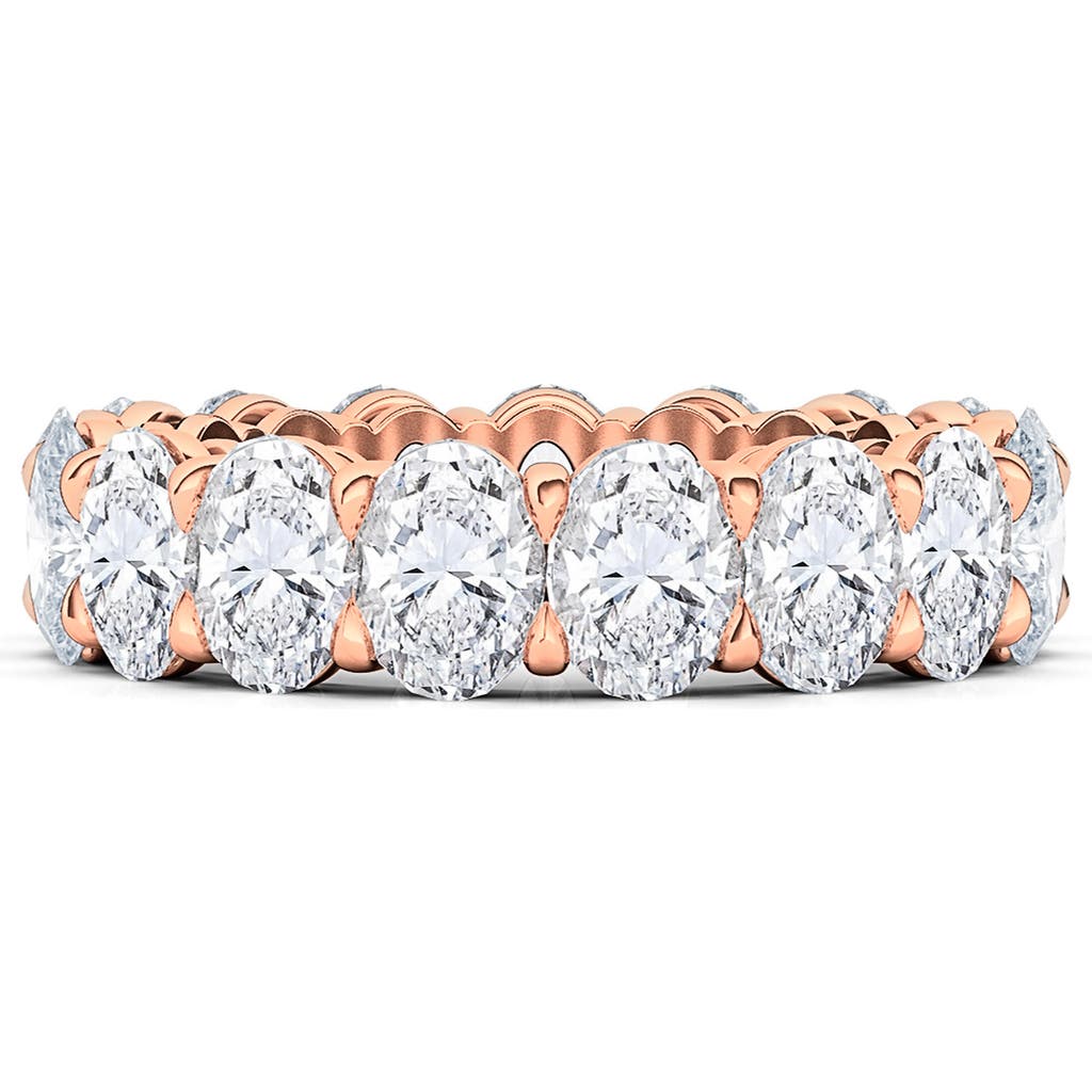 Hautecarat Oval Cut Lab Grown Diamond Eternity Band In Rose Gold