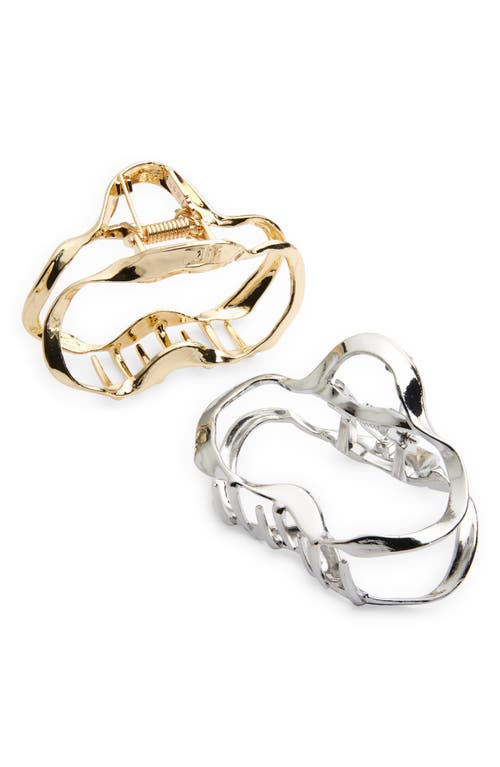 Tasha 2-Pack Assorted Claw Hair Clip in Gold/Silver Assorted at Nordstrom