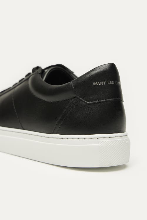 Want Les Essentiels De La Vie Want Les Essentiels Lennon 2.0 Smooth Leather Low Sneaker In Black