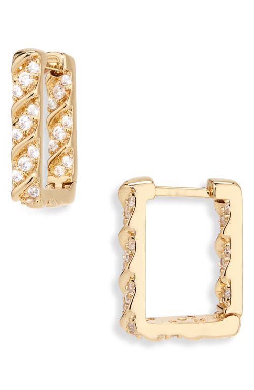 MIRANDA FRYE Brynn Huggie Hoop Earrings in Gold 