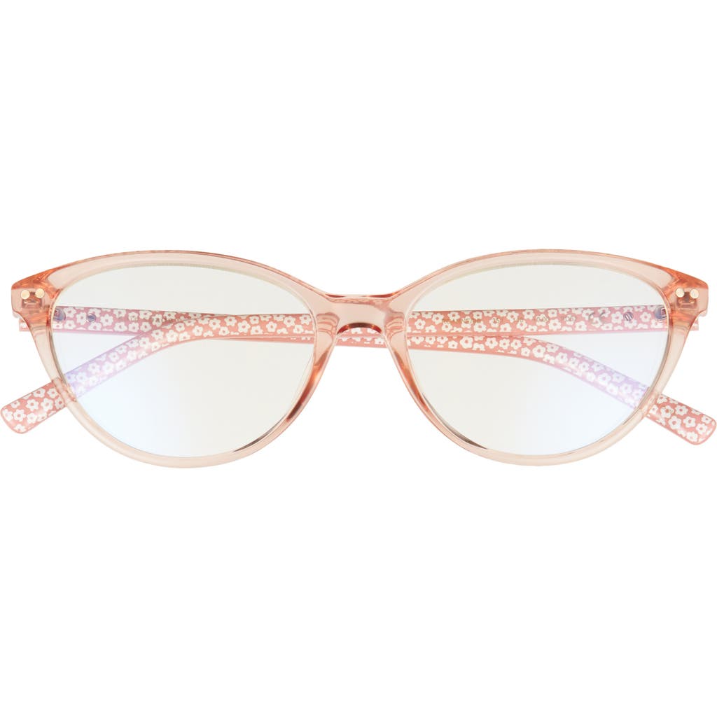 Kate Spade New York Roanne 54mm Blue Light Blocking Reading Glasses In Pink/clear