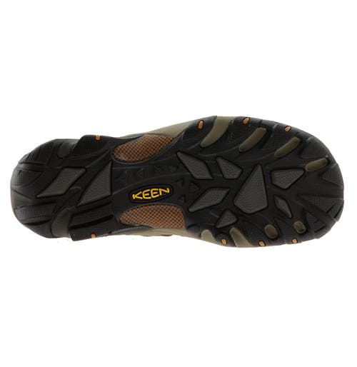 Keen Mens Lace Up Slip On Work & Safety Shoes In Black Olive/inca Gold