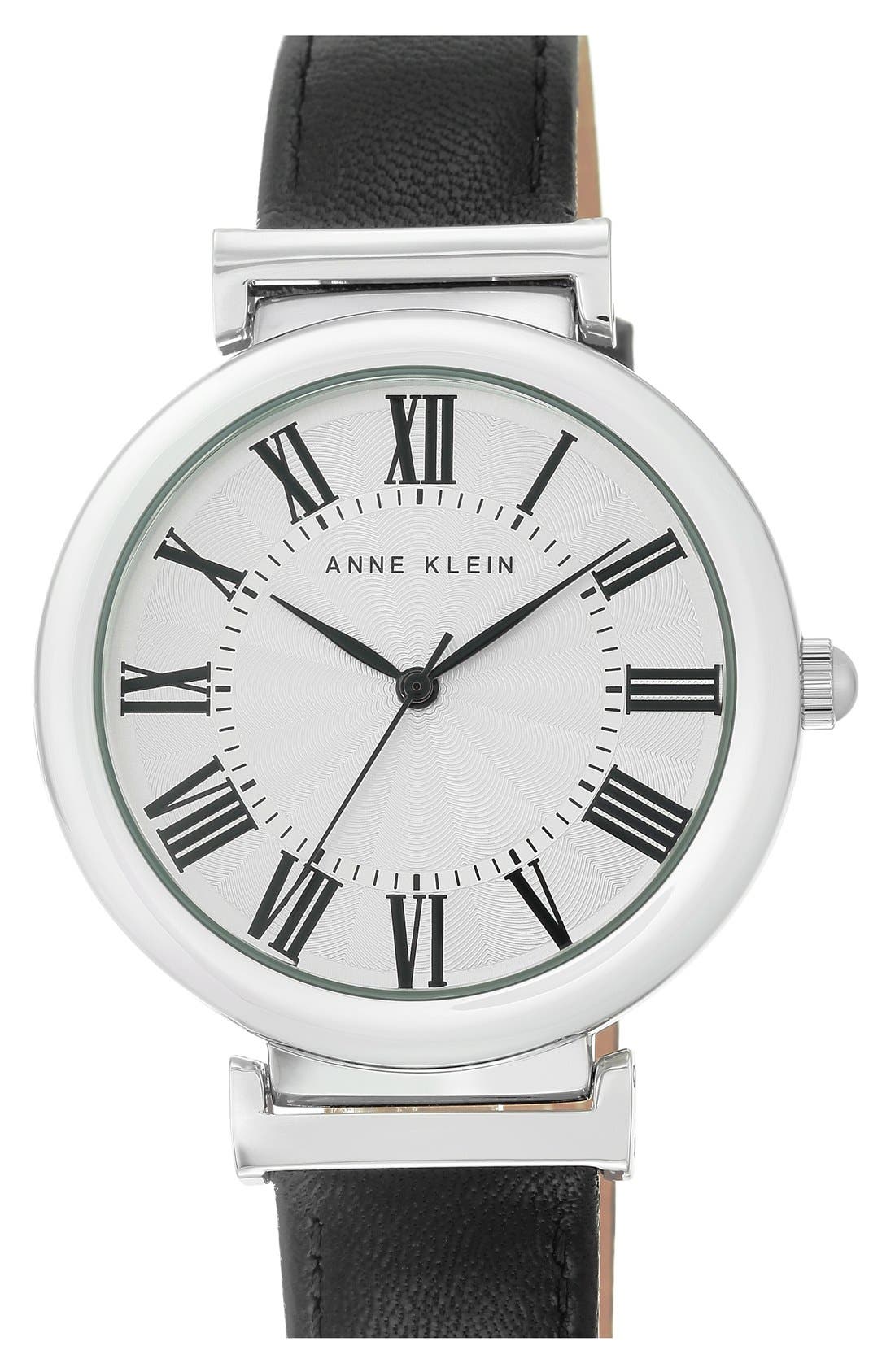 Anne Klein Leather Strap Watch, 38mm Nordstrom
