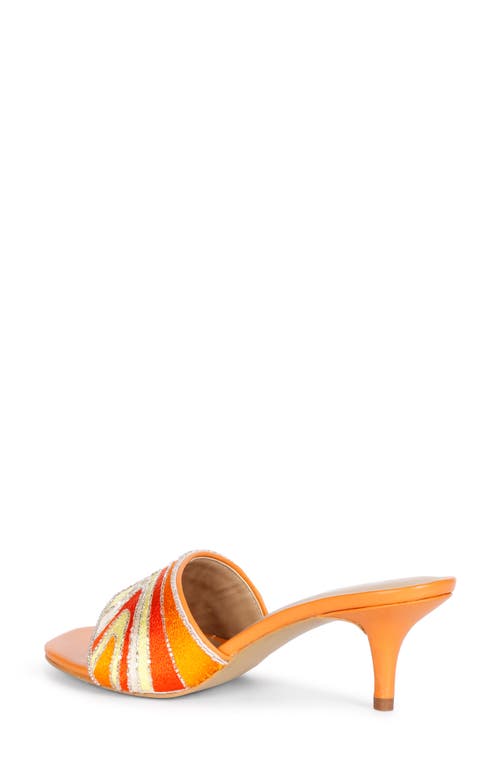 Saint G Rina Kitten Heel Slide Sandal In Multi Orange